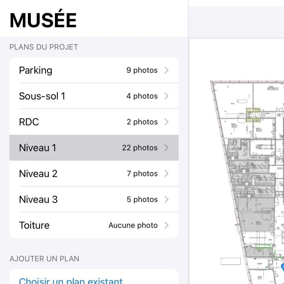 Navigation entre plans dans PhotoReport